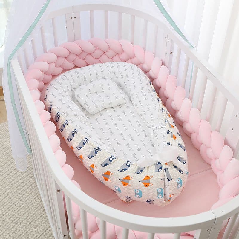 image-Portable Baby Crib with Removable Washable Cover Travel Bed