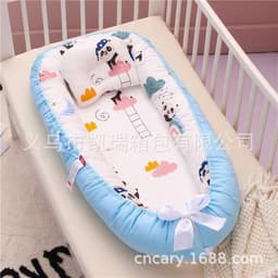 image-Portable Baby Crib with Removable Washable Cover Travel Bed
