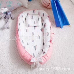 image-Portable Baby Crib with Removable Washable Cover Travel Bed