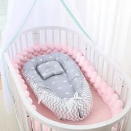 image-Portable Baby Crib with Removable Washable Cover Travel Bed