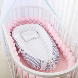image-Portable Baby Crib with Removable Washable Cover Travel Bed