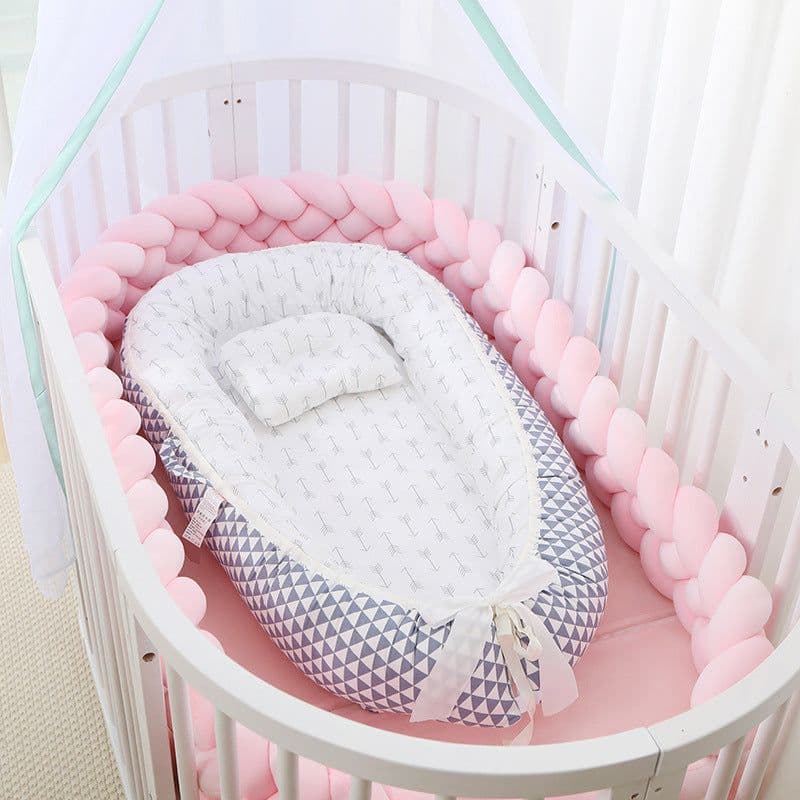 image-Portable Baby Crib with Removable Washable Cover Travel Bed