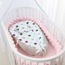 image-Portable Baby Crib with Removable Washable Cover Travel Bed