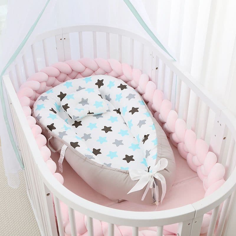 image-Portable Baby Crib with Removable Washable Cover Travel Bed