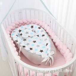 image-Portable Baby Crib with Removable Washable Cover Travel Bed