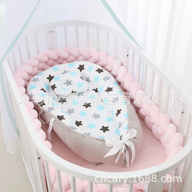 image-Portable Baby Crib with Removable Washable Cover Travel Bed
