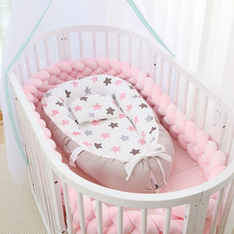 image-Portable Baby Crib with Removable Washable Cover Travel Bed
