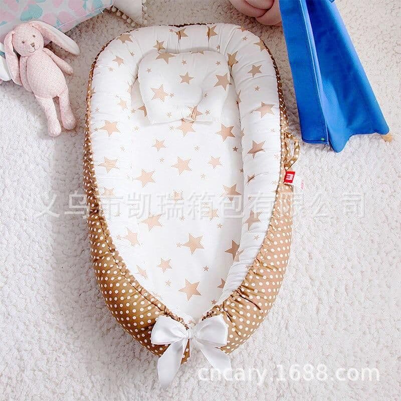 image-Portable Baby Crib with Removable Washable Cover Travel Bed