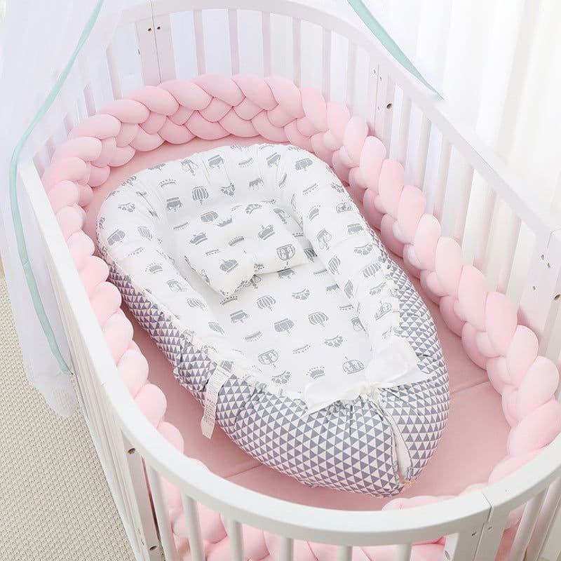 image-Portable Baby Crib with Removable Washable Cover Travel Bed