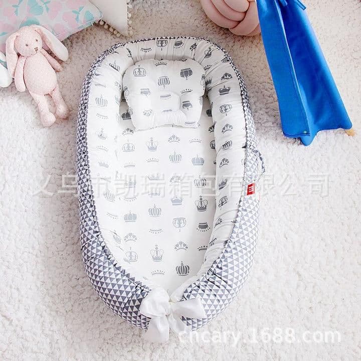 image-Portable Baby Crib with Removable Washable Cover Travel Bed