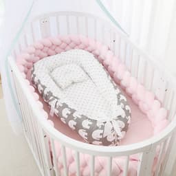 image-Portable Baby Crib with Removable Washable Cover Travel Bed