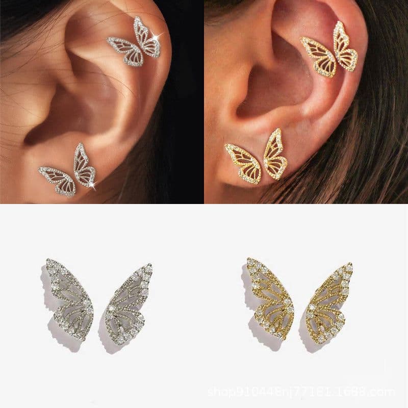 image-Diamond Butterfly Earrings