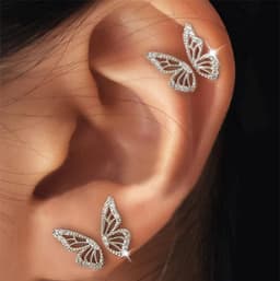 image-Diamond Butterfly Earrings