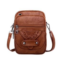 image-Women's PU Leather Crossbody Bag Small Square Shoulder Messenger Bag