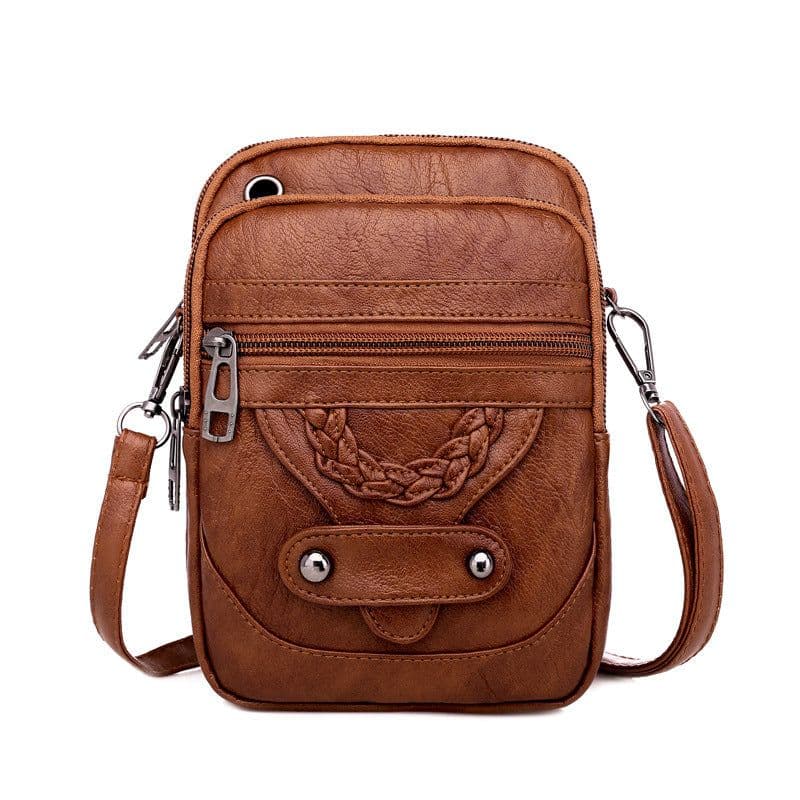 image-Women's PU Leather Crossbody Bag Small Square Shoulder Messenger Bag