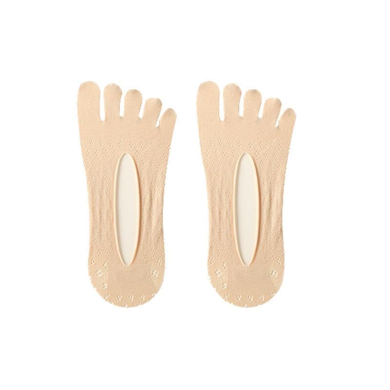 image-Five-Toe Socks Women's Invisible Boat Socks Non-Slip Breathable Nylon