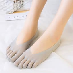 image-Five-Toe Socks Women's Invisible Boat Socks Non-Slip Breathable Nylon