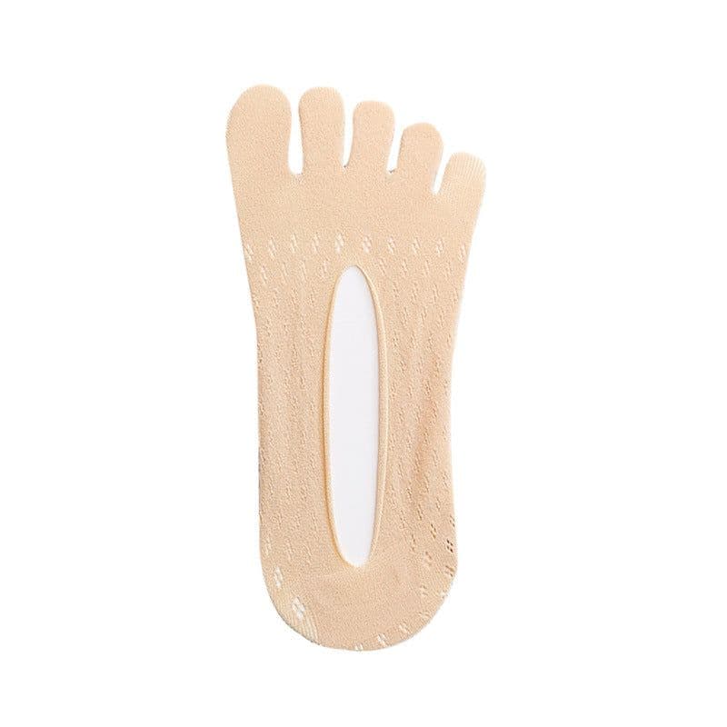 image-Five-Toe Socks Women's Invisible Boat Socks Non-Slip Breathable Nylon