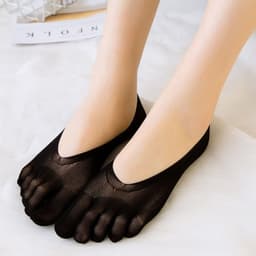 image-Five-Toe Socks Women's Invisible Boat Socks Non-Slip Breathable Nylon