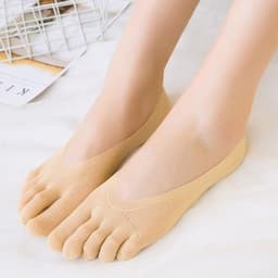 image-Five-Toe Socks Women's Invisible Boat Socks Non-Slip Breathable Nylon