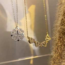 image-Four-Leaf Clover Heart Necklace Women's Silver Collarbone Chain