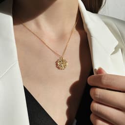 image-Four-Leaf Clover Heart Necklace Women's Silver Collarbone Chain