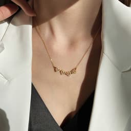 image-Four-Leaf Clover Heart Necklace Women's Silver Collarbone Chain