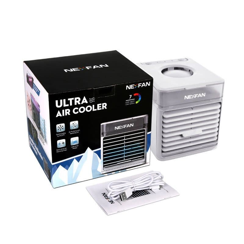image-NEXFAN Mini Air Cooler USB Fan with Spray and 6 Speed Settings