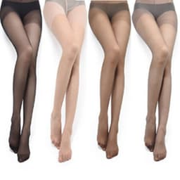 image-Women's Sheer Core-Spun Silk Pantyhose with Reinforced Toe