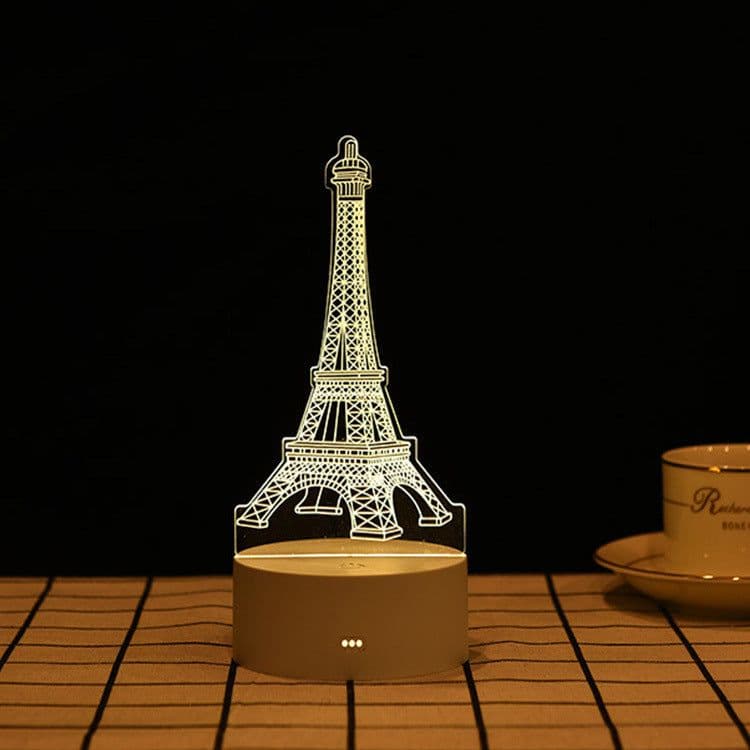 image-USB 3D Night Light Cartoon Acrylic Touch Bedside Lamp