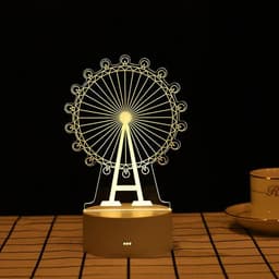 image-USB 3D Night Light Cartoon Acrylic Touch Bedside Lamp