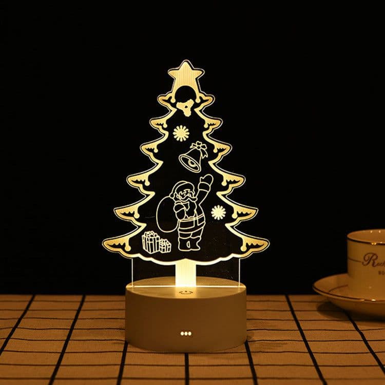 image-USB 3D Night Light Cartoon Acrylic Touch Bedside Lamp