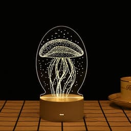 image-USB 3D Night Light Cartoon Acrylic Touch Bedside Lamp