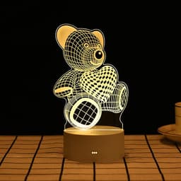 image-USB 3D Night Light Cartoon Acrylic Touch Bedside Lamp