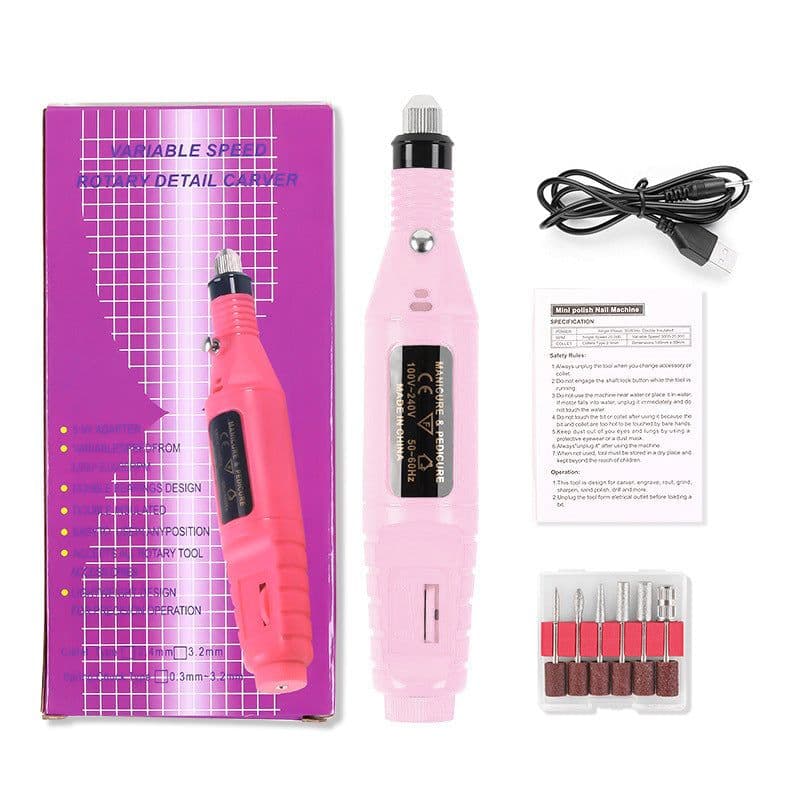 image-Piecolor USB Electric Nail Polisher Portable Mini Nail Tool