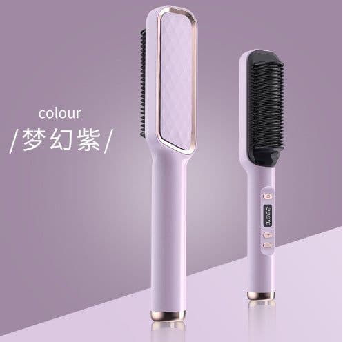 image-QTPOWER Ceramic Hair Straightener Comb with PTC Heating & LCD Display