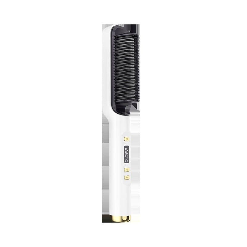 image-QTPOWER Ceramic Hair Straightener Comb with PTC Heating & LCD Display