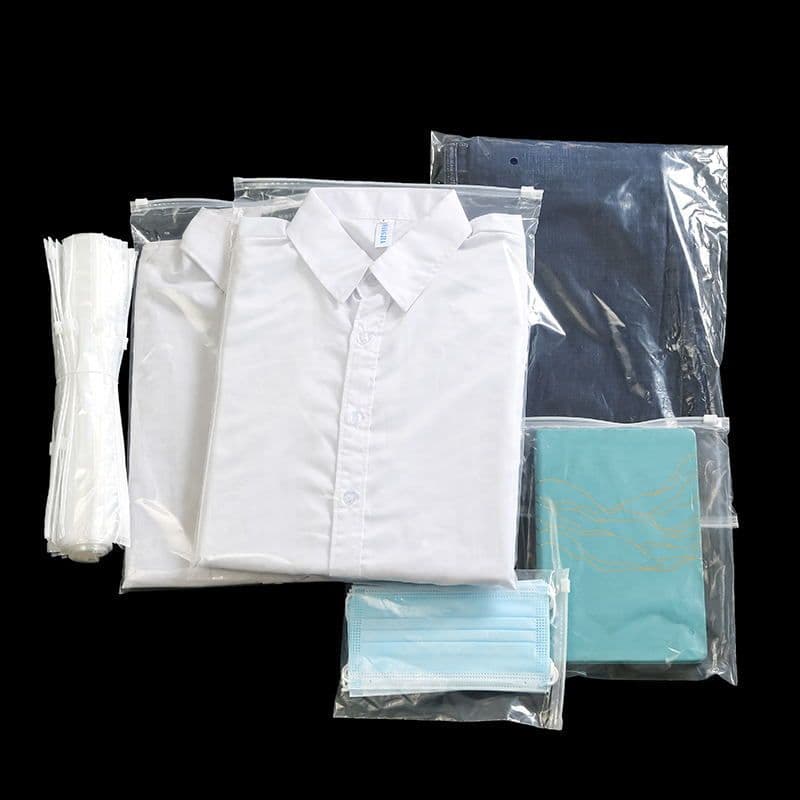 image-Frosted PE Zipper Bag 20x20cm Clothing Packaging Transparent