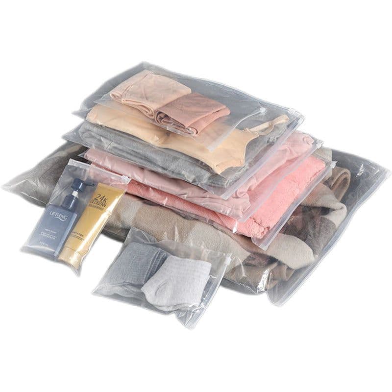 image-Frosted PE Zipper Bag 20x20cm Clothing Packaging Transparent