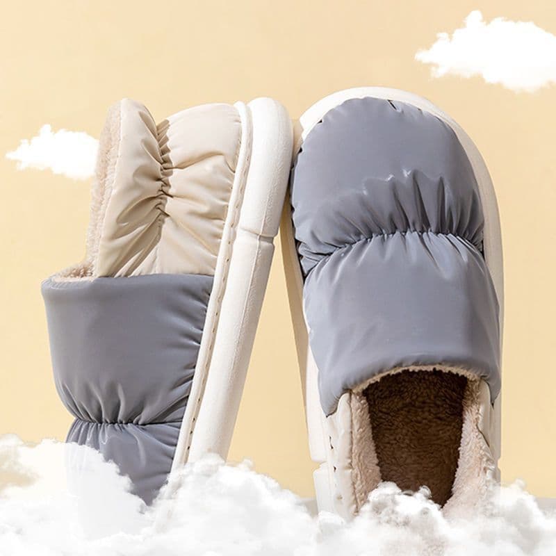 image-Beryllen Cotton Slippers Unisex Waterproof Warm Indoor Shoes