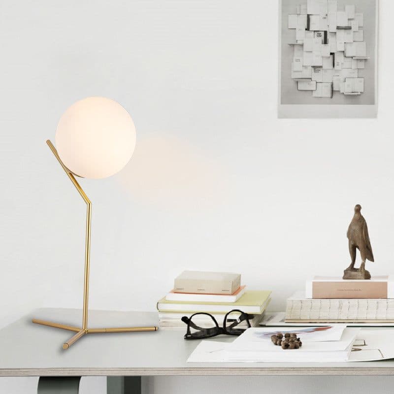 image-Nordic Modern Table Lamp E27 Black Glass Shade 8011