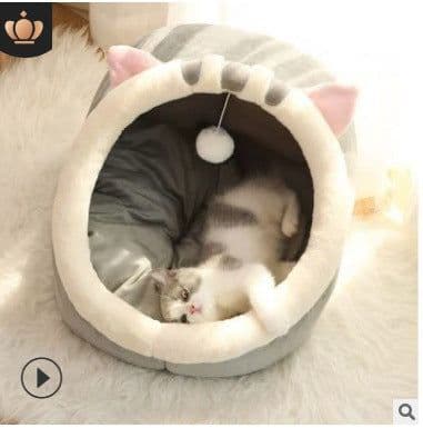 image-Semi-Enclosed Pet Bed Pamper L Size Removable Washable Green Dinosaur