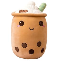 image-Plush Fruit Milk Tea Cup Pillow Toy 70cm Green Matcha Strawberry