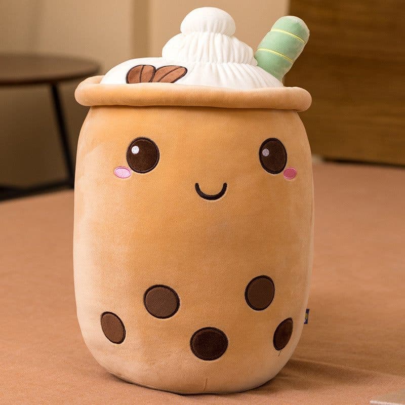image-Plush Fruit Milk Tea Cup Pillow Toy 70cm Green Matcha Strawberry