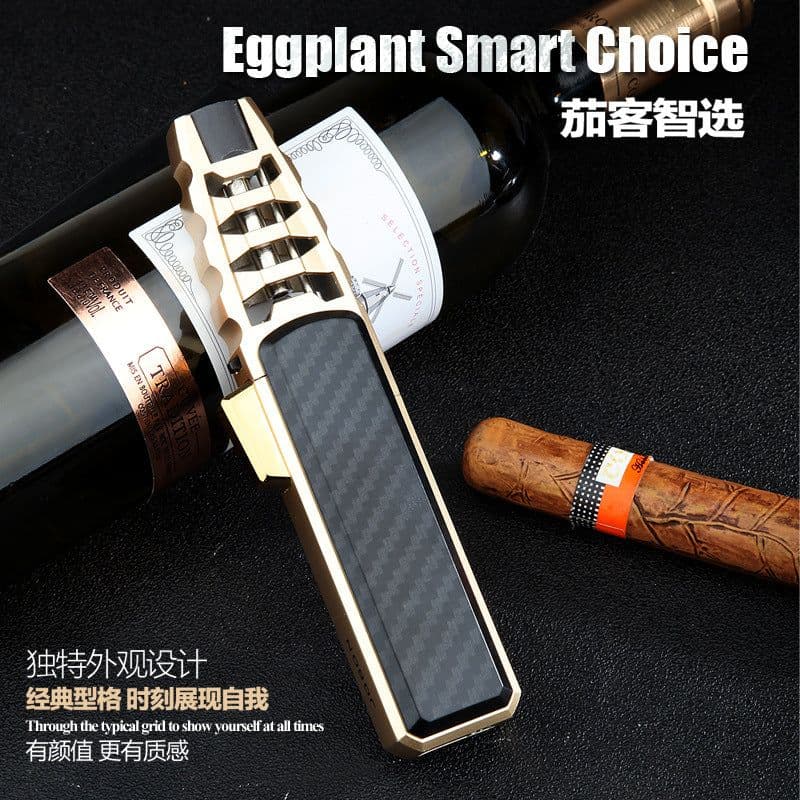 image-Windproof Butane Lighter Metal Spray Gun Blue Flame Outdoor BBQ