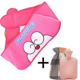 image-Hot Water Bottle with Plush Cover for Hands and Belly Warming