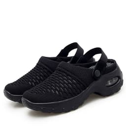 image-Women's Mesh Slip-On Sneakers Mid Heel 3-5CM Breathable Casual Shoes