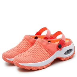 image-Women's Mesh Slip-On Sneakers Mid Heel 3-5CM Breathable Casual Shoes