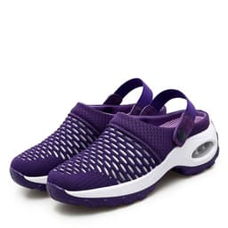 image-Women's Mesh Slip-On Sneakers Mid Heel 3-5CM Breathable Casual Shoes