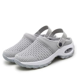 image-Women's Mesh Slip-On Sneakers Mid Heel 3-5CM Breathable Casual Shoes